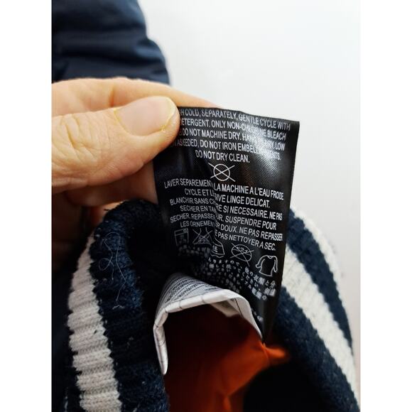 Volcom Men's Navy Brown Orange Puffer Vest Size Medium Outdoor Retro Look - Picture 6 of 6